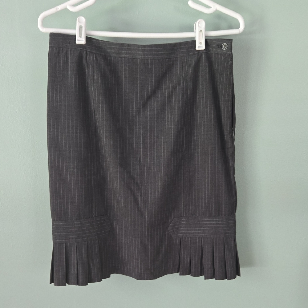 Elegant Black Pinstripe Skirt